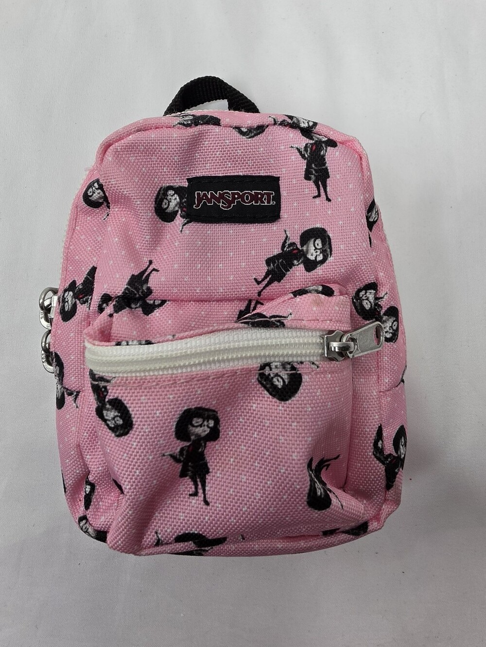 JanSport Disney Pixar Edna Mode Lil Break Mini Backpack Pouch Elastic Straps Pin